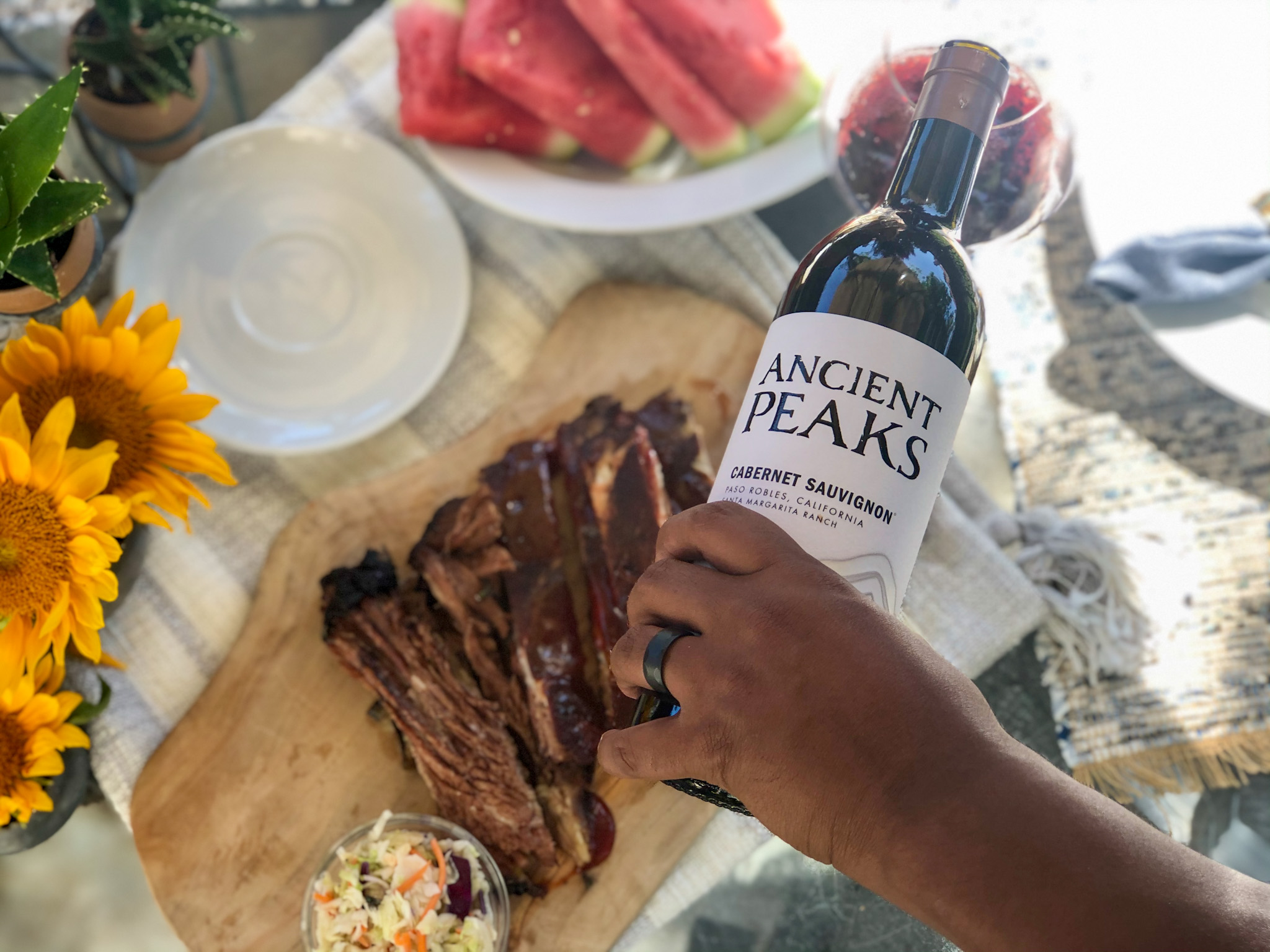 Food Pairing Oven Barbecue Ribs & Red Wines Ancient Peaks