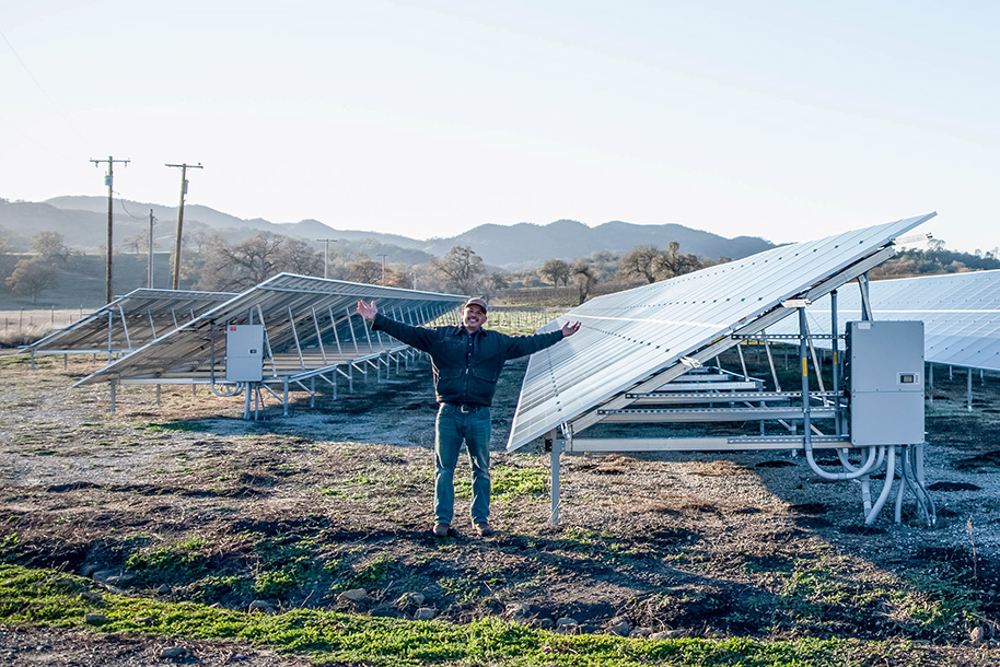 Vineyard Manager Jaime Muniz in the solar field